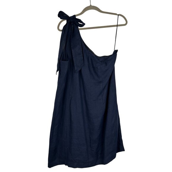 J. CREW Women’s Size XXL One-Shoulder Linen Shift Dress Navy Blue NWT - Picture 9 of 14